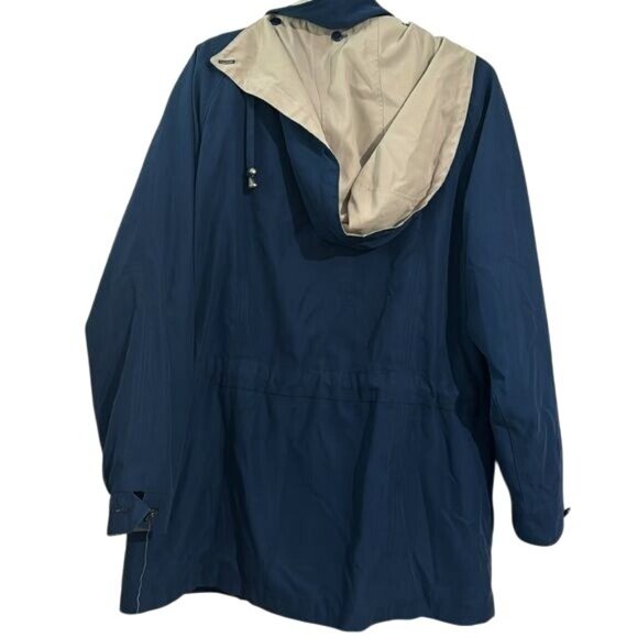 American Bazaar Womens Size Medium Blue Button Up and Zipper Hoodie Jacket Sz L - Picture 8 of 10
